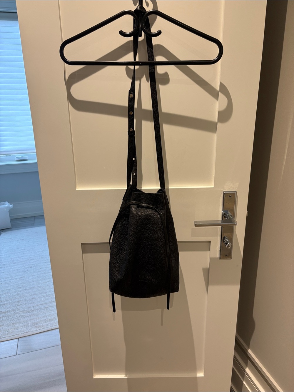 Mansur Gavriel Black Leather Bucket Bag